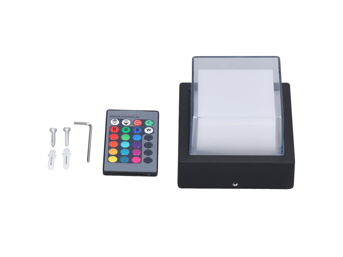 Lustre de Parede Externo Rgb Led 5w Controle Remoto À Prova D'água Moderno Luz Quente | S/MARCA
