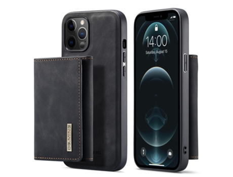 Capa Inch Para Iphone 13 Dg.ming Pele Sintética Preto
