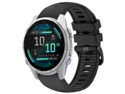 Bracelete para Garmin Fenix 8 Amoled Silicone com Fivela de Aço Duas Cores Preto XIAOMOYU (43mm)