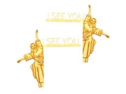 2pcs Decor de Ângulo de Porta Jesus I See You Letreiro em Madeira Esquerdo e Direito