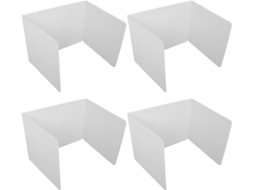 Divisórias De Mesa Luxshiny, Duráveis E De Alto Desempenho, Conjunto De 4 Peças, Pvc Branco, Ajuste Flexível, Ideais