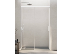 Divisória de Duche Frontal 1+1 Thalassa 105 Cm Perfil Branca Vidro Transparente