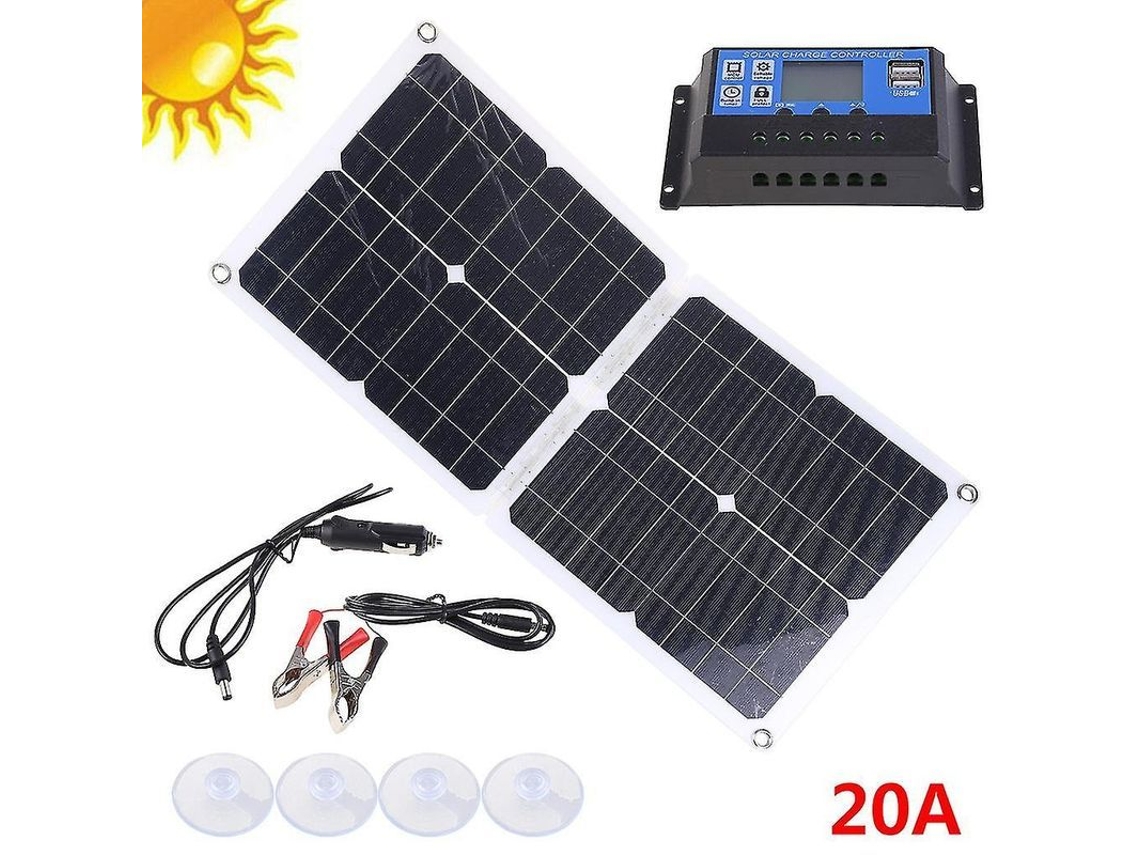 2026 painel Solar Plegável 100w 12v/5v com 2 Usb para Carro Bateria Celular Tablet Carregador Camping
