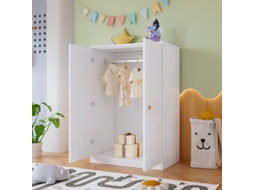 Guarda-roupa Pequeno 2 Portas Com Cabideiro Mdf Branco Quarto/sala