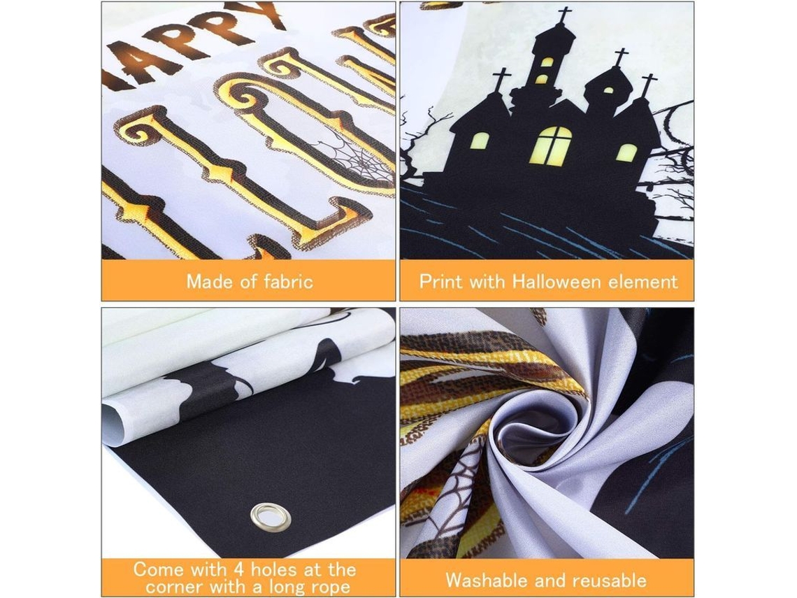 Bandeira de Jardim de Halloween, Abóbora Feliz, Dupla Face, 30x45cm Nova Line