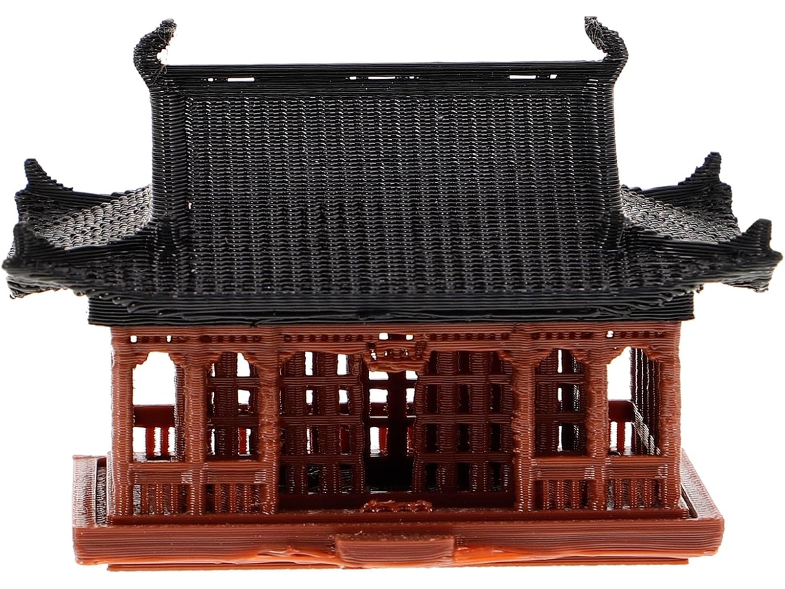 Estátua de Pagode Pequena Secfou para Jardim, Estilo Chinês, Plástico Marrom, 6 X 4,5 Cm, Decoração Zen para Sala de CHABERLU