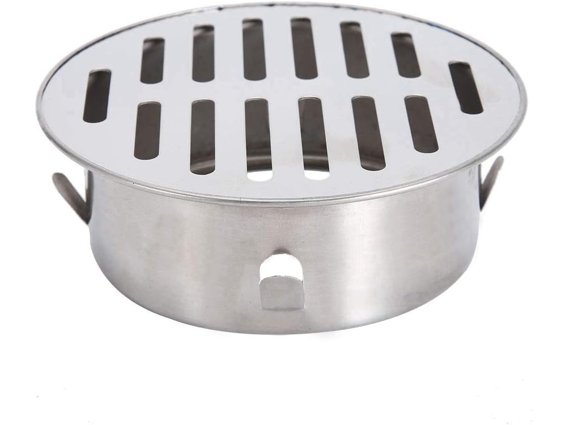 Ralo de Piso AQUAFORGE Pia Redonda, anti entupimento, para varanda, aço inox