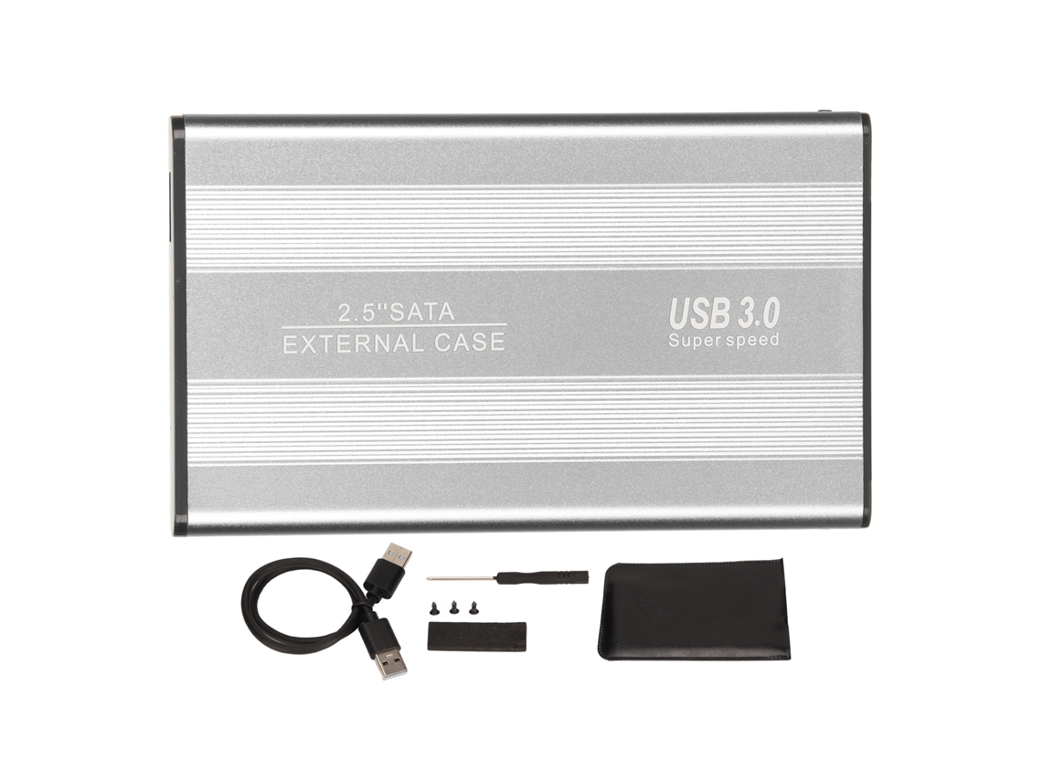 Enclosure De Disco Rígido Externo Prata De 2,5 Polegadas (interface Usb3.0, Porta Serial Sata)