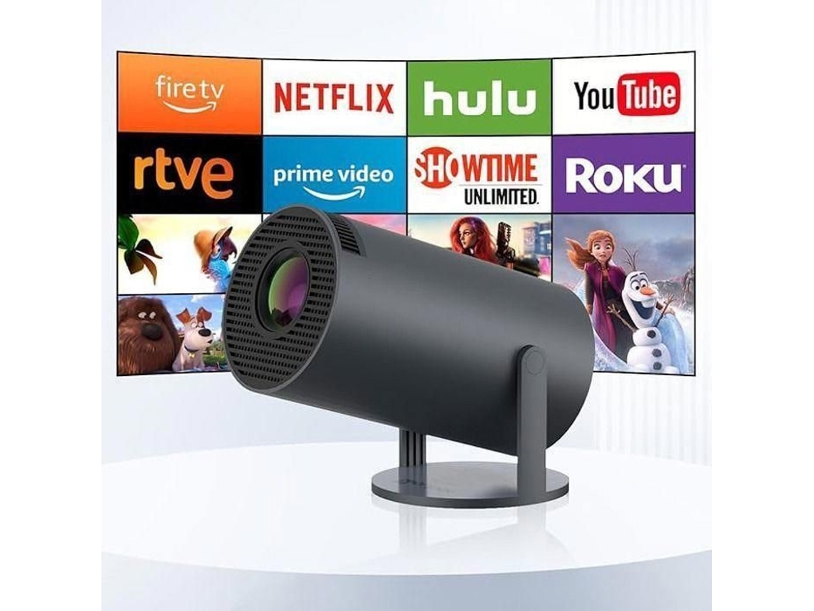 Mini projetor portátil Slwomoose com Bluetooth de inicialização automática, projetor de vídeo inteligente Full HD, compatível com 4K, WiFi 6 e Bluetooth 5.0