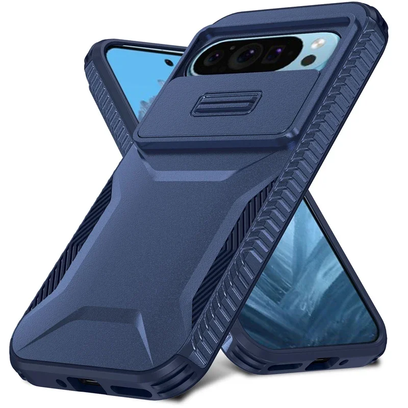 (azul, Google Pixel 9) Estojo Deslizante E Resistente A Impactos Para Lente Da Câmera Com Acabamento Fosco E Antiderrapante.