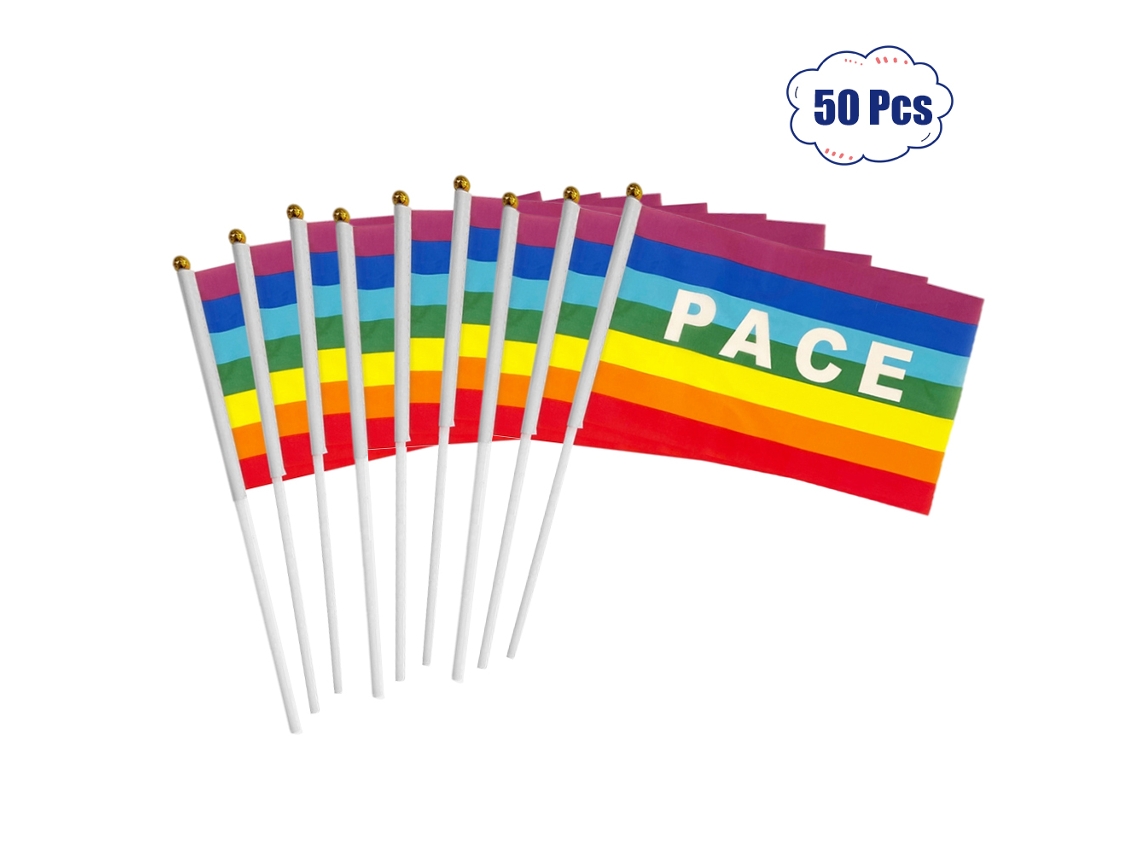 Bandeiras de Paz Pequenas Arco-íris 14x21cm 50/100pcs S/MARCA