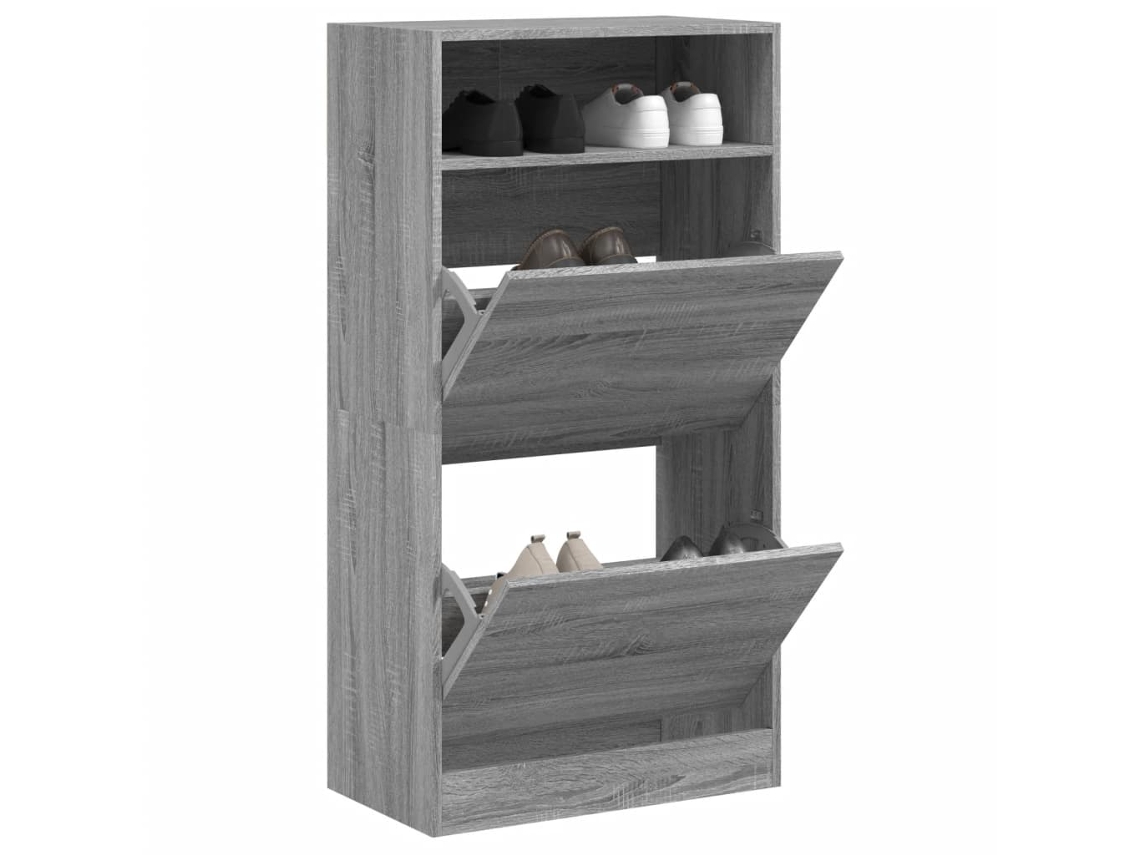 Vidaxl Sapateira 60x34x116 Cm Derivados De Madeira Cinzento Sonoma