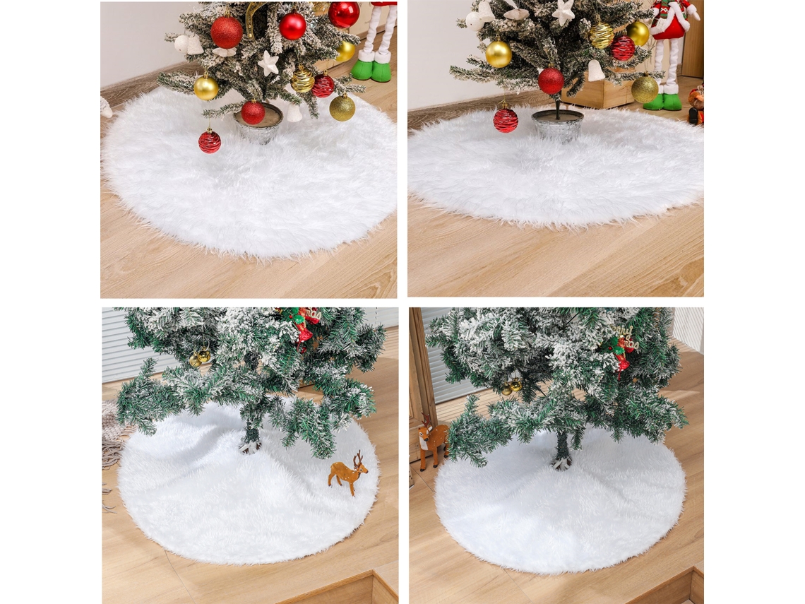 Enfeite de Árvore de Natal com Flocos de Neve Bordados e Miçangas Douradas, 78cm Branco LAXISCREED
