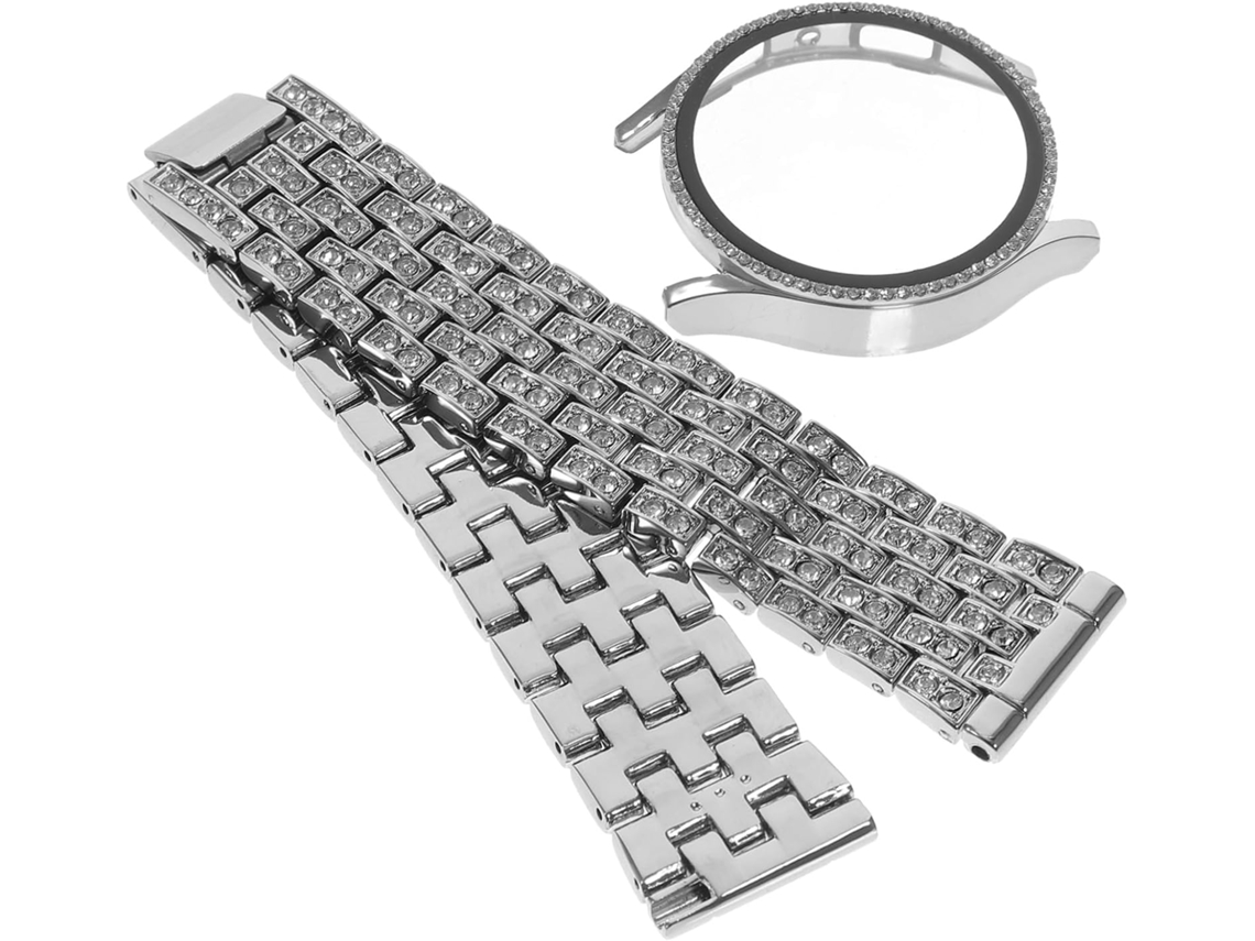 Pulseira E Estojo De Relógio Com Strass Para Smartwatch. Brilhante