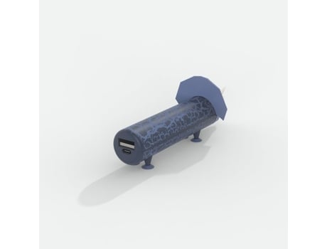 Power Bank Dino Compacto MOBILITY ON BOARD Pele Sintética Azul
