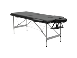 Mesa de Massagem Dobrável com Altura Ajustável em 7 Posições Apoio de Cabeça e Apoios de Braço 186x71x62 83 Cm Preto Ge
