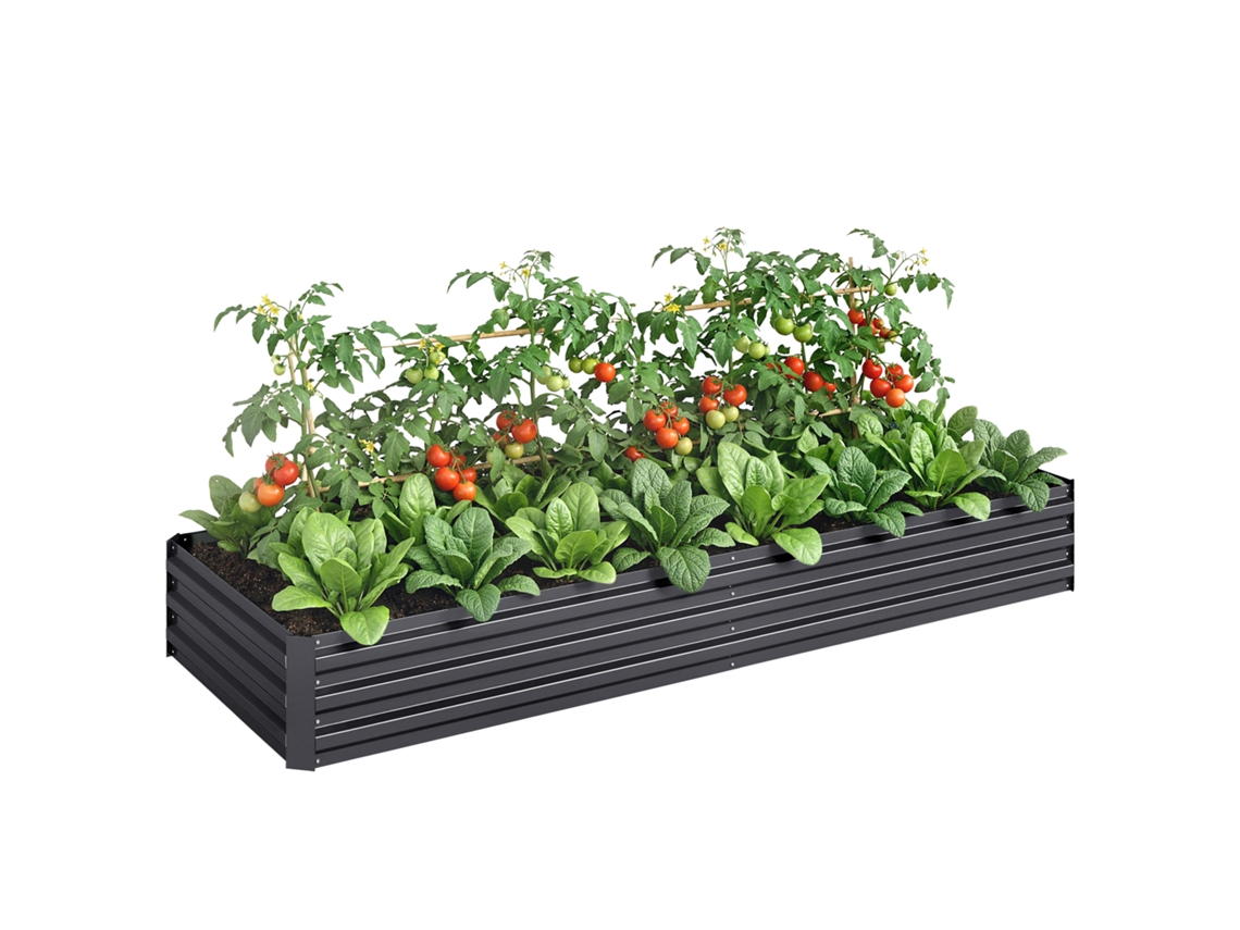 Cama de Aço Elevada com Chão Aberto, 95x90,5x29,8 cm Cinza S/MARCA