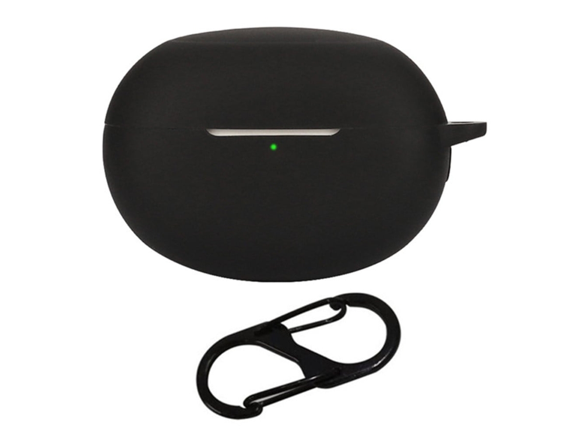 Capa De Silicone Com Fivela Para Realme Buds Air 5 Pro Preto Brilvibera