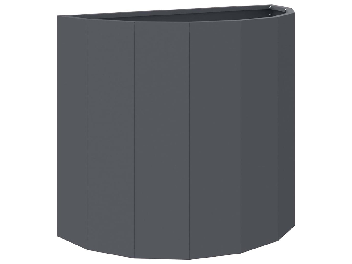 Conjunto 1 Vaso De Exterior Vidaxl Antracite Aço (60 X 30 X 50 Cm)