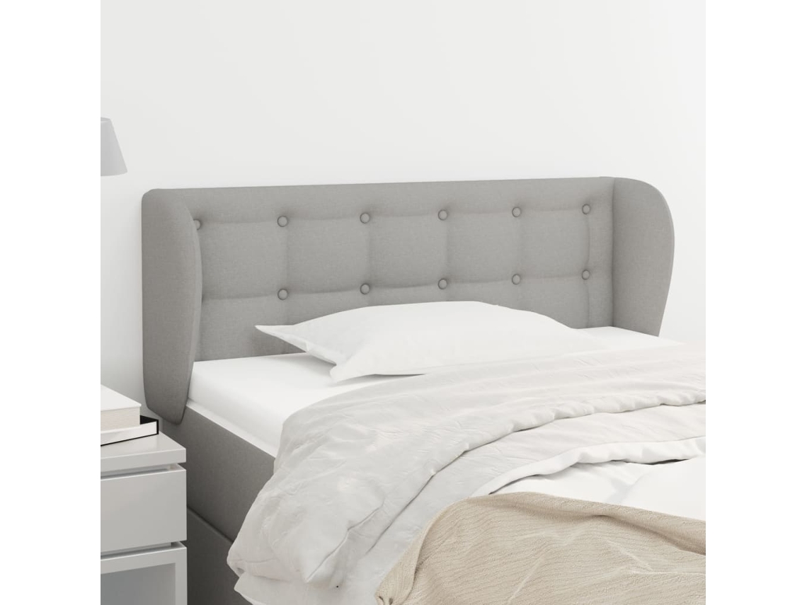 Cabecero con Alas de Tela 93x23x78/88 Cm Gris Claro