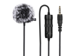Microfone de encaixe Puluz de 3,5 mm para câmeras de celulares de até 6 m de altura