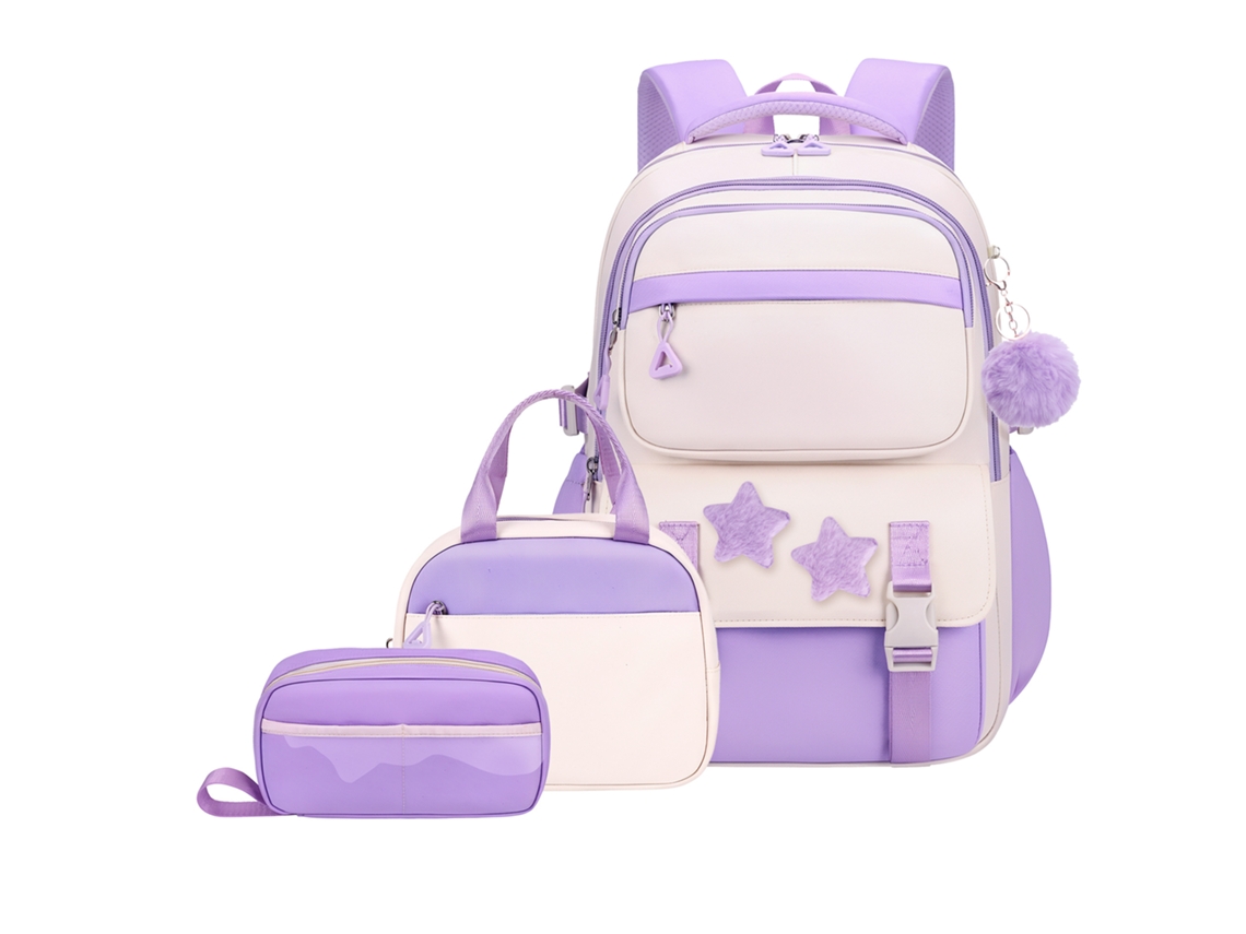 Mochila Escolar Infantil Com Bolsa Térmica Lancheira E Estojo