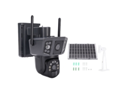 Solar Security Camera Wireless Outdoor 360 Degree View Battery Powered Wifi Outdoor Camera Pir Motion Detection Dual Lens LAXISCREED