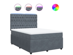 Box Spring Bed, Box Spring Beds Vidaxl Cinzeto Veludo (140 X 190 Cm)