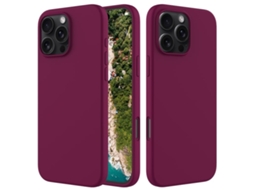Lurelia Capa Protetora Para Iphone 16 Pro, Em Silicone E Pc, Interior Em Microfibra, Recortes Precisos, Cor Violeta E Anti-riscos