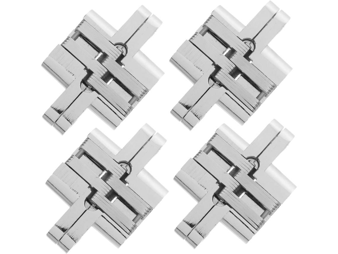 Conjunto De 4 Mini Dobradiças Ocultas Em Liga Zinco Para Caixas E