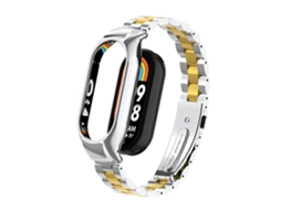 Caixa Metálica Integrada + Pulseira De Três Contas Para Xiaomi Mi Band 8