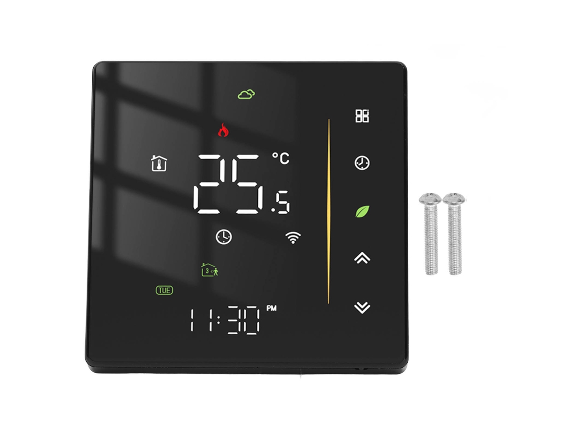 Termostato Inteligente Wifi Programável Controlador de Temperatura para Aquecimento a Gás Preto