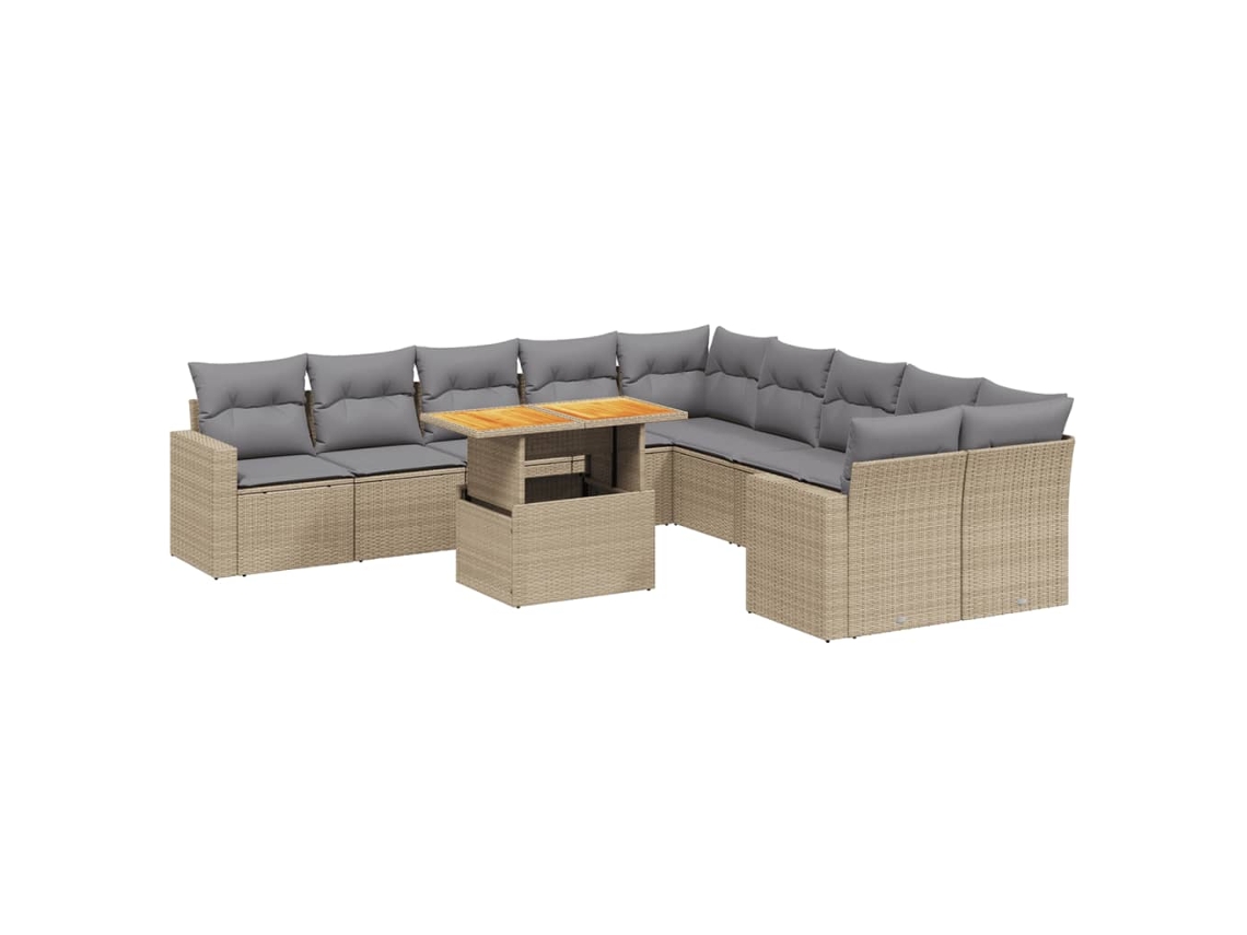 Garden Sofa Set, Garden Sofa Sets Vidaxl Bege Rattan / Vime (n/a)