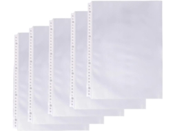 Pacote Com 100 Protetores De Página Transparentes, À Prova De Poeira E Água, Tamanho 9x12, Com 30 Furos, Documentos