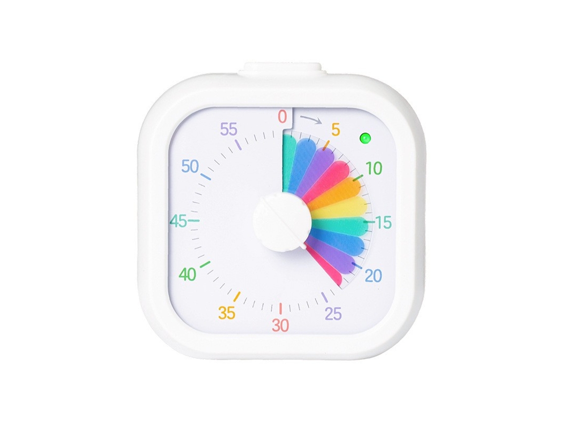 Temporizador Visual Com Alarme (quadrado - Branco - Arco-íris)