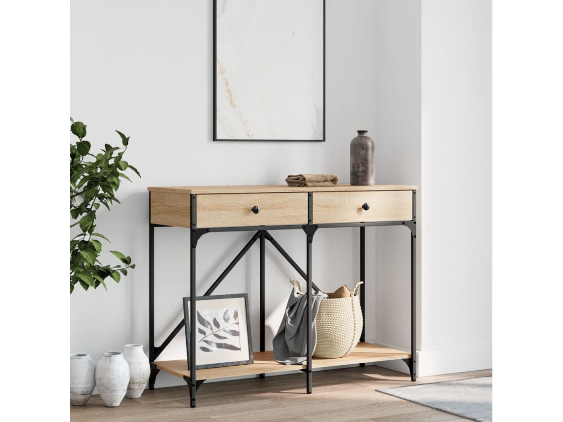 Vidaxl Mesa Consola 100x39x78,5 Cm Derivados Madeira Carvalho Sonoma