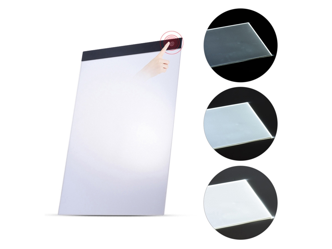 Quadro de Luz Led A4 Ultra Fino para Desenho Traçado Tatuagem com Luminosidade Ajustável e Memória