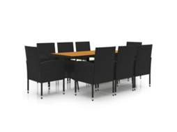 Outdoor Dining Set, Outdoor Dining Sets Vidaxl Preto Rattan / Vime (n/a)