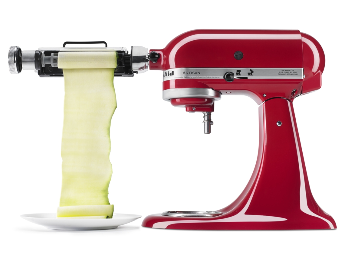 Acessório Kitchenaid para fatiar vegetais, compatível com todas as batedeiras KitchenAid.