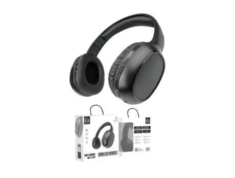 Auscultadores KM Auscultadores Wireless e C/Fio Bigbass Km Km-Cs005 Preto