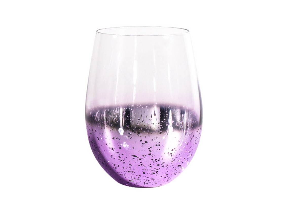Caneca de Vidro Roxa com Estrela Cores Gradient Café Da Manhã KOFIHETY
