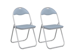Conjunto 2 Cadeira De Jantar Dobrável Vidaxl Cinzento Aço (48 X 43,5 X 81 Cm)