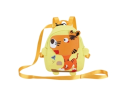 Mali mochila Anti perda Infantil com Harness Segurança Desenho Animado Amarelo