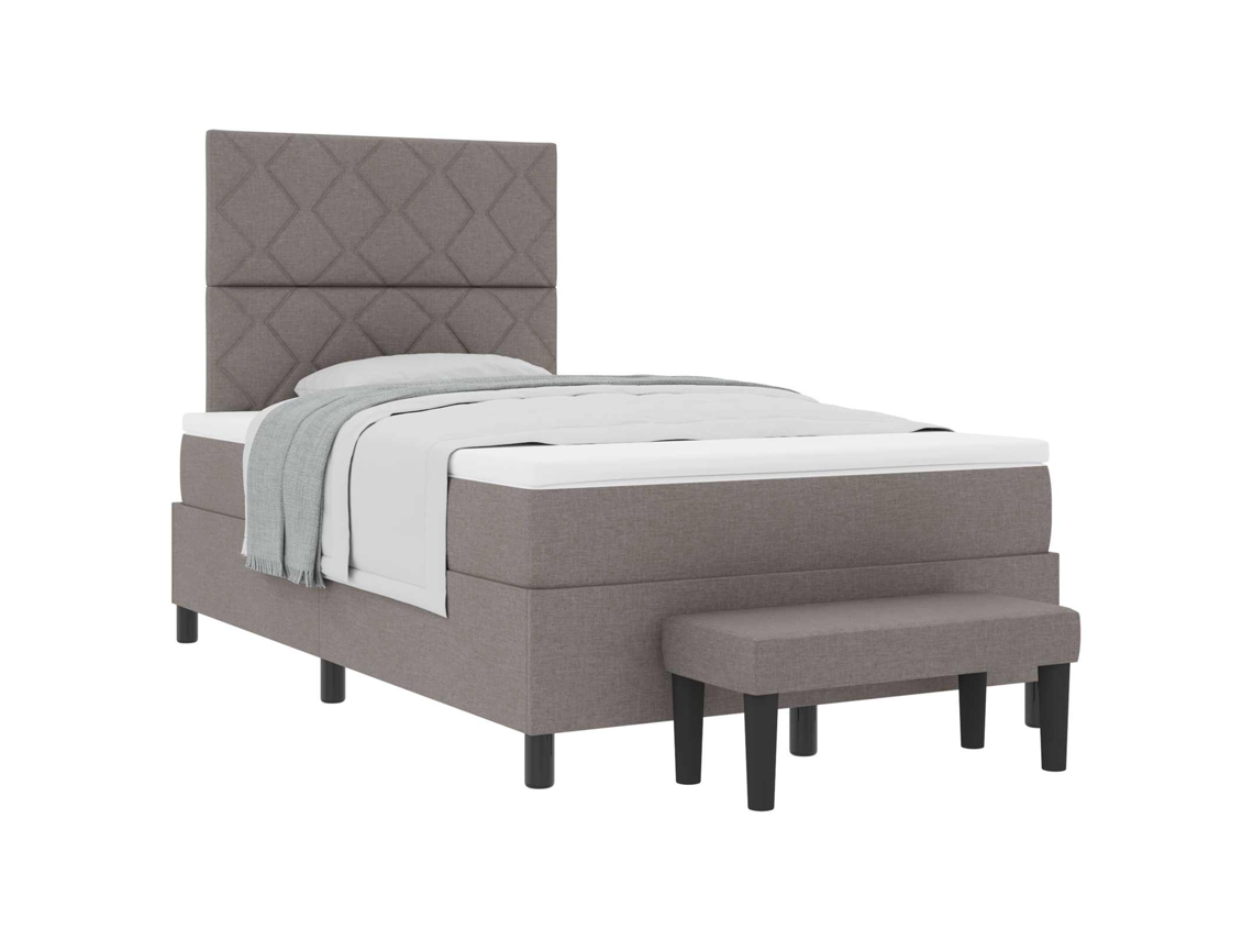 Maison Exclusive - Cama Box Com Colchão Cinzento-acastanhado 120 X 190 Cm Tecido