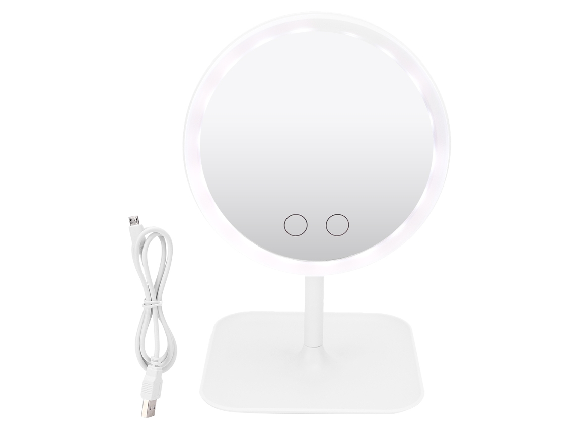 Espelho De Maquiagem Ajustável Com Iluminação Led E Carregamento Usb