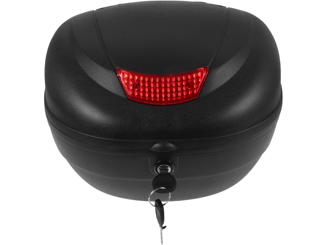 Baú Traseiro Refletivo De Plástico Preto Para Motocicleta Elétrica De Grande Porte.