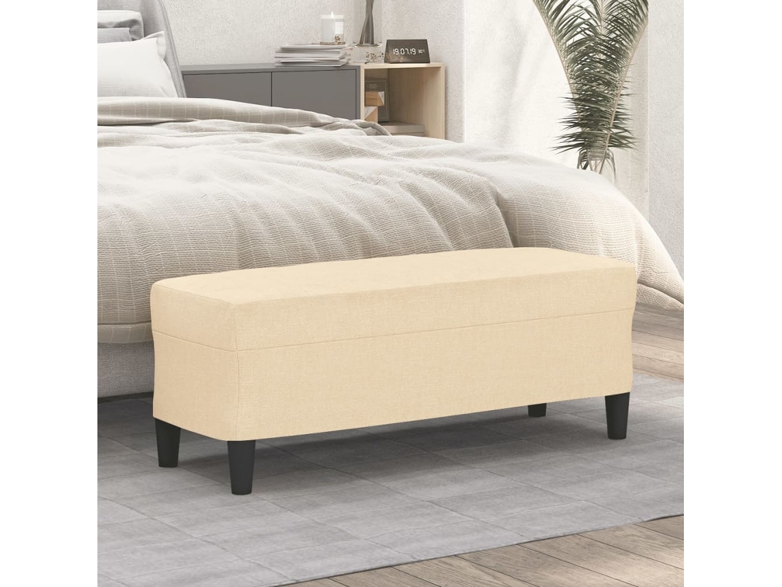 Banco VIDAXL (Bege - Tecido - 100 x 35 x 41 cm)
