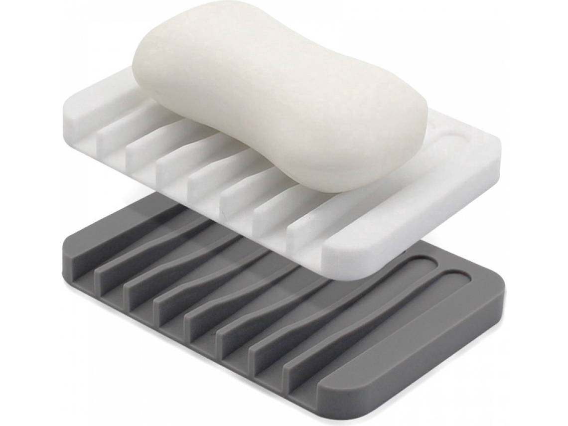 2x Saboneteira - De Silicone Sabonete Líquido Porta-sabonete Com Escorredor Acessórios Para Banheiro Tapete Sabonete Suporte Caix -aquaforge