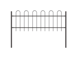 Conjunto 1 Cerca Para Jardim Vidaxl Cinzento Aço Revestido A Pó (1,7 X 0,6 M)