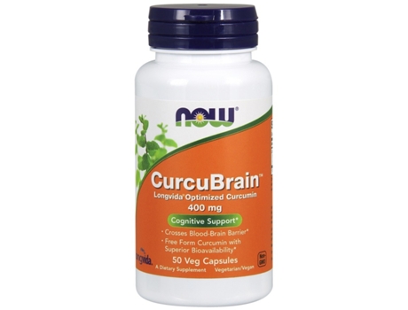 Curcubrain 400 Mg 50 Cápsulas Vegetais NOW FOODS
